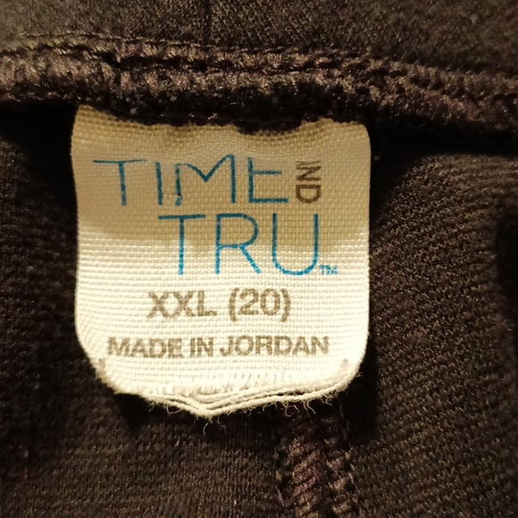 Women Black Lounge Pants elastic stretch waist Plus 2X TIME AND TRU - Picture 2 of 6